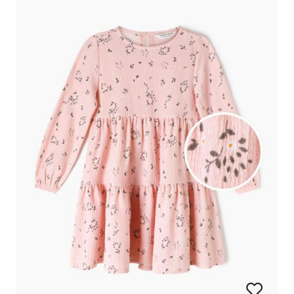 Váy bé gái vintage cotton xốp hoa nhí