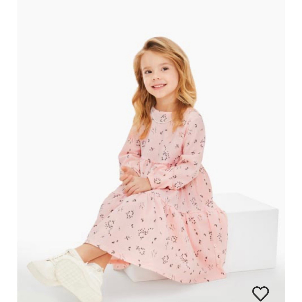 Váy bé gái vintage cotton xốp hoa nhí