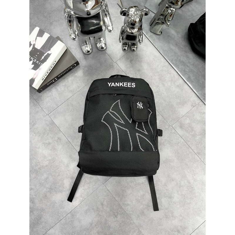 BALO MLB NY KÈM TÚI NHỎ ĐEN VÀ BEIGE NHIỀU NGĂN FULL TAG MẠC