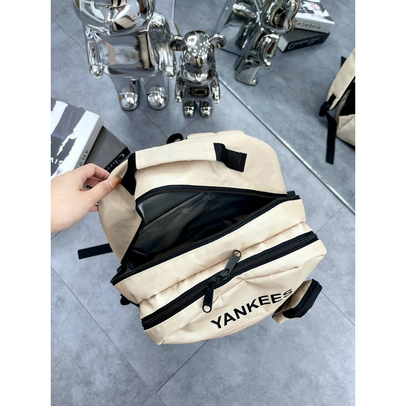 BALO MLB NY KÈM TÚI NHỎ ĐEN VÀ BEIGE NHIỀU NGĂN FULL TAG MẠC