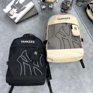 [Tặng Túi Giấy MLB] BALO MLB NY KÈM TÚI NHỎ ĐEN VÀ BEIGE NHIỀU NGĂN FULL TAG MẠC