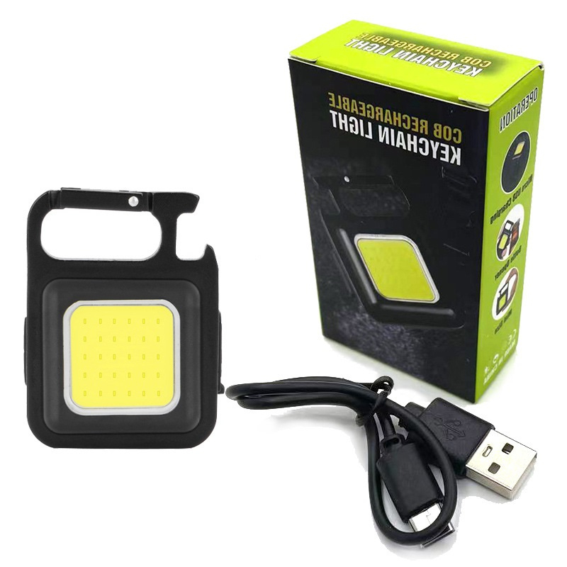 Đèn Pin siêu sáng Mini COB - Đèn móc khóa đa năng, mở nắp chai, tích điệp và nhấp nháy, sạc qua USB Coolcampshop