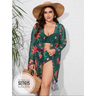 Set bikini hoa big size từ 60kg-90kg (bigsize, to, lớn, béo, mập, size lớn, sexy, set bộ, bộ)
