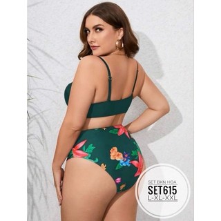 Set bikini hoa big size từ 60kg-90kg (bigsize, to, lớn, béo, mập, size lớn, sexy, set bộ, bộ)
