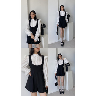 Set sơ mi kèm yếm vải 089