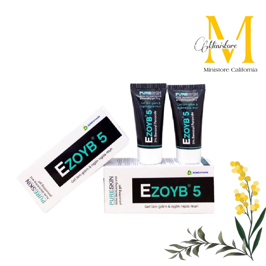 KEM BÔI EZOYB 5 (BENZOYL PEROXIDE - BPO 5%) - GEL GIẢM MỤN TRỨNG CÁ [10g]