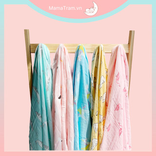 Khăn tắm sợi tre cho bé - khăn sợi tre aden + anais quấn bé sơ sinh 2 lớp