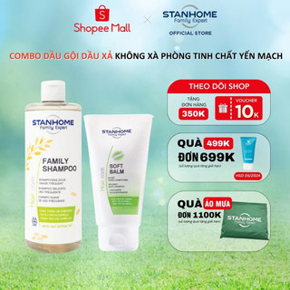 Bộ dầu gội, dầu xả không xà phòng tinh chất yến mạch STANHOME FAMILY EXPERT family shampoo và soft balm 150ml hạn 8.2024