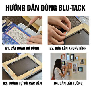 Đất sét dán dính đa năng thay thế băng keo 2 mặt - (Xanh / Trắng) - 75 gram - Bostik