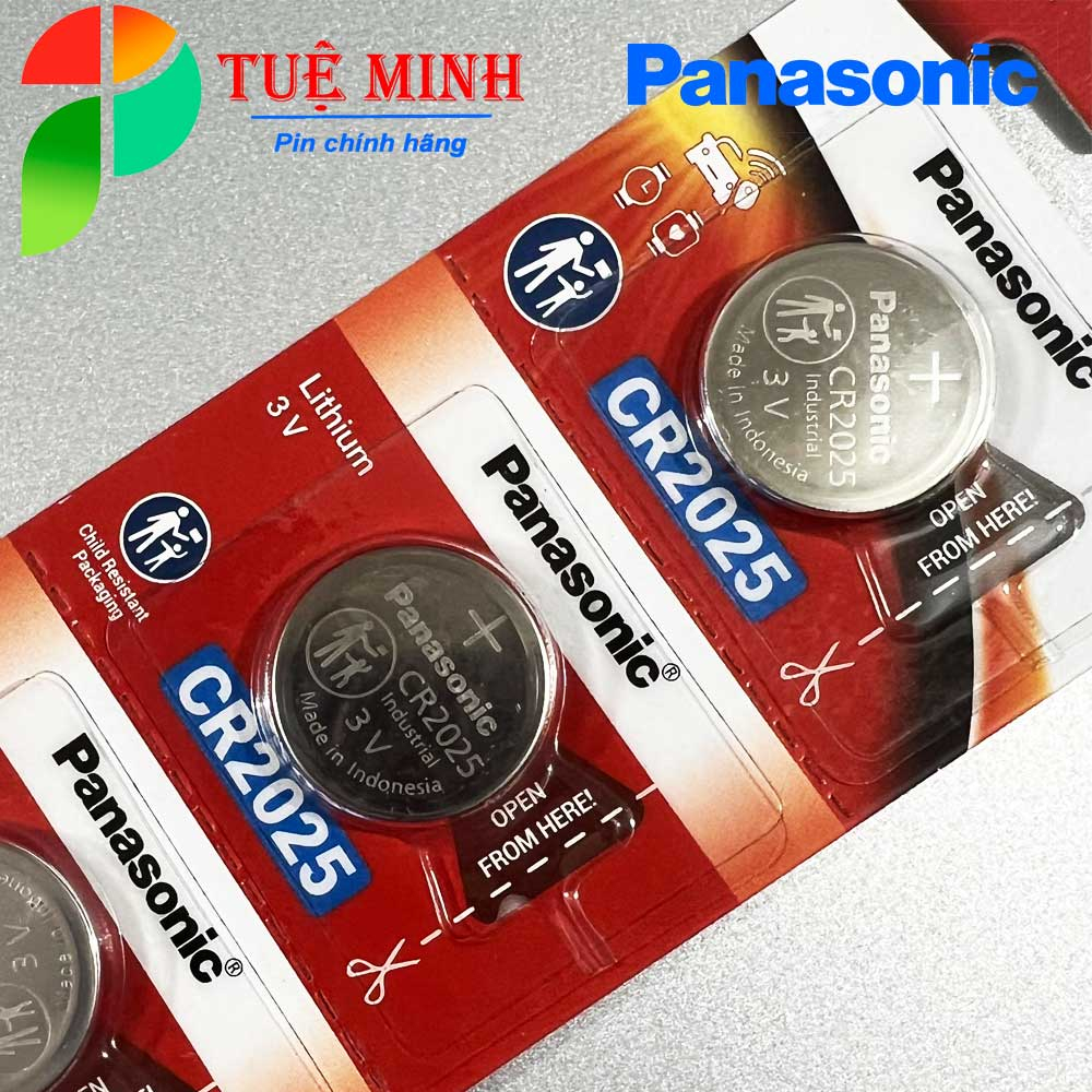 Vỉ 5 viên pin Panasonic CR2032/ CR2025/ CR2016/ CR1025/ CR1220/ CR1216/ CR1616/ CR1620/ CR1632/ CR2430/ CR2450, Pin 3V