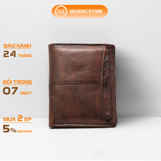 Ví nam dáng đứng chất liệu da bò cao cấp v05 maxdoc
