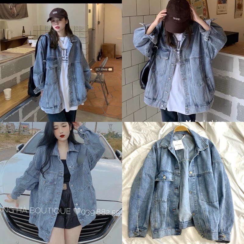 Áo khoác bò oversize nam nữ Loại 1- phong cách hàn quốc chất đẹp- Áo khoác jean cao cấp | BigBuy360 - bigbuy360.vn