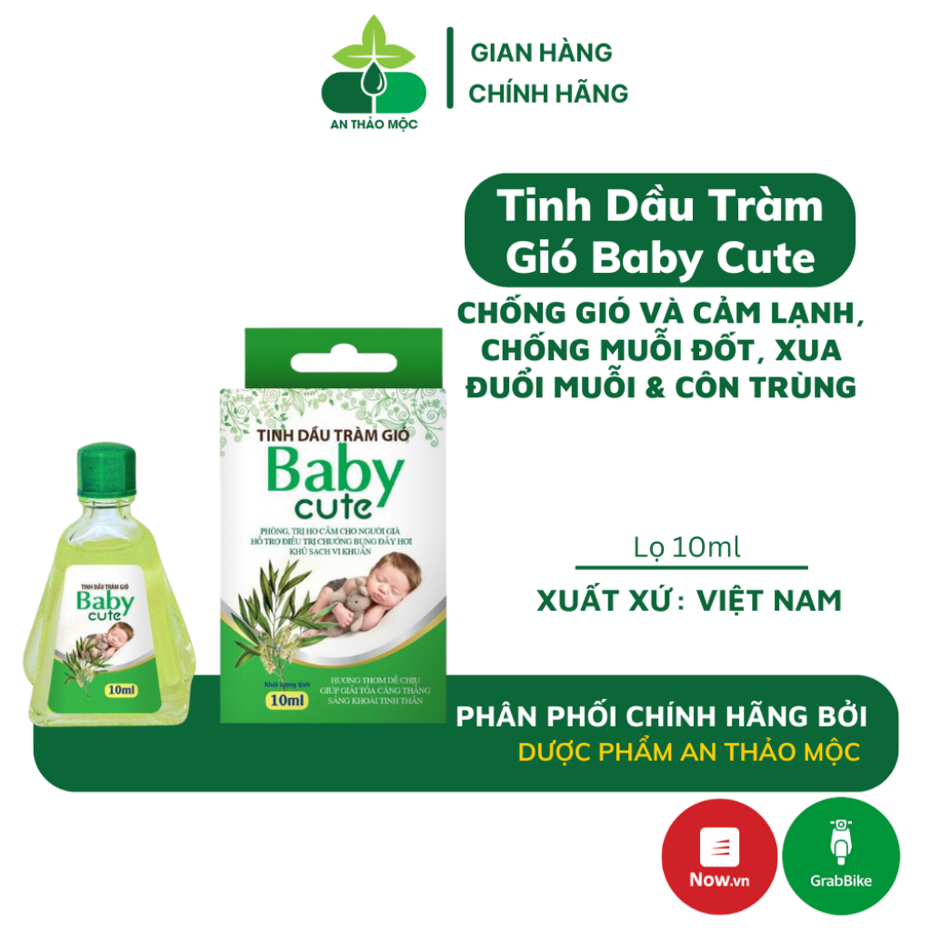 Tinh Dầu Tràm Gió Baby Cute Giúp Bé Tránh Gió, Cảm Lạnh, Chống Muỗi Đốt Và Côn Trùng