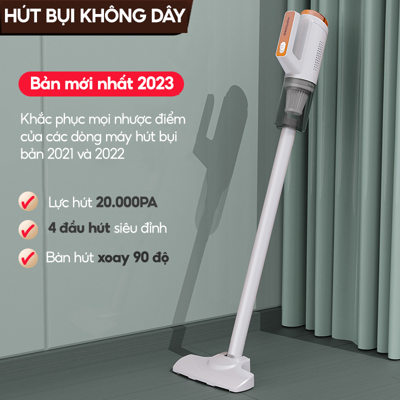 Máy hút bụi mini không dây JIASHI 20.000PA, máy hút bụi không dây giường, ô tô, lông thú bảo hành 12 tháng MHB05