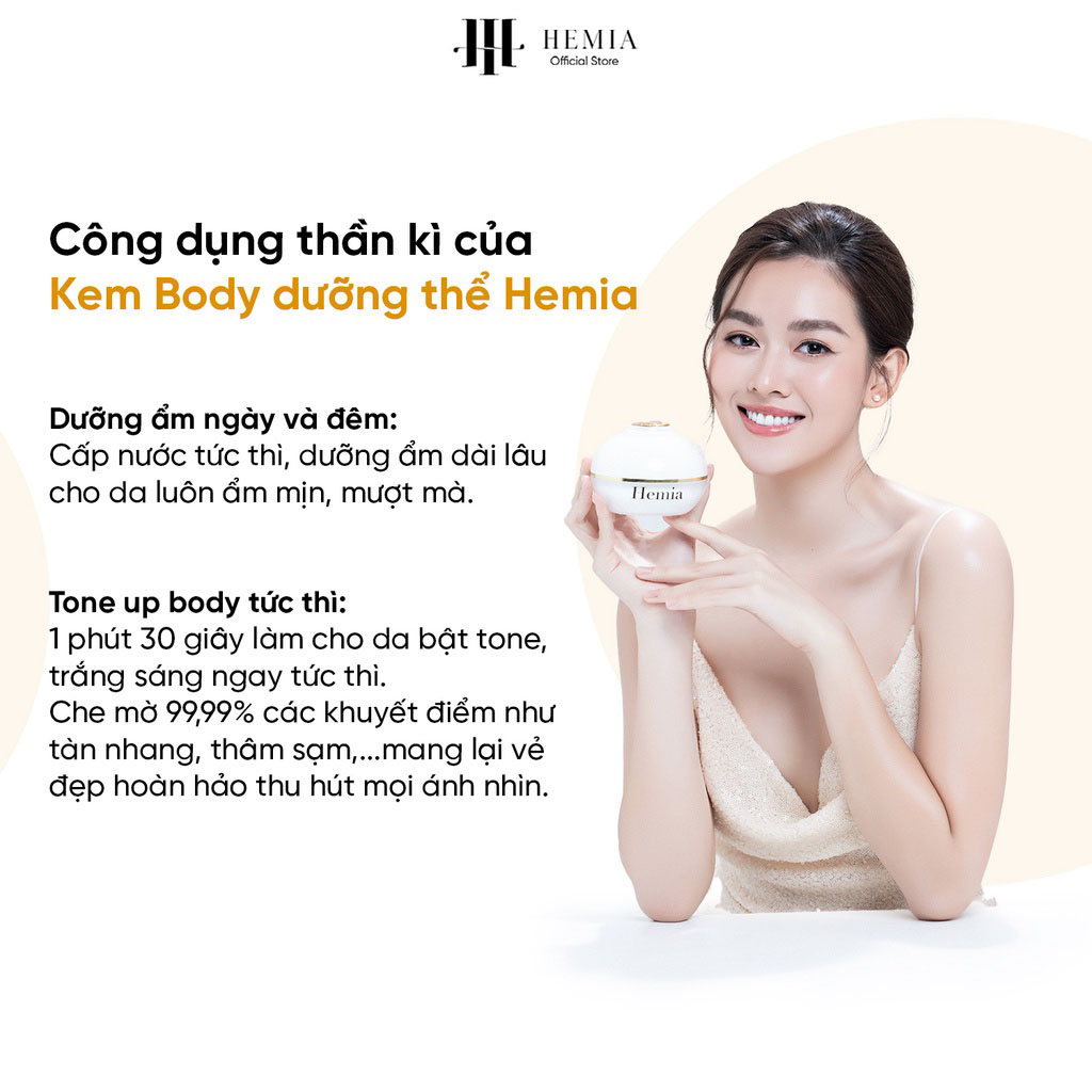 Kem body Hemia dưỡng toàn thân Hàn Quốc Whitening Body Cream 150g