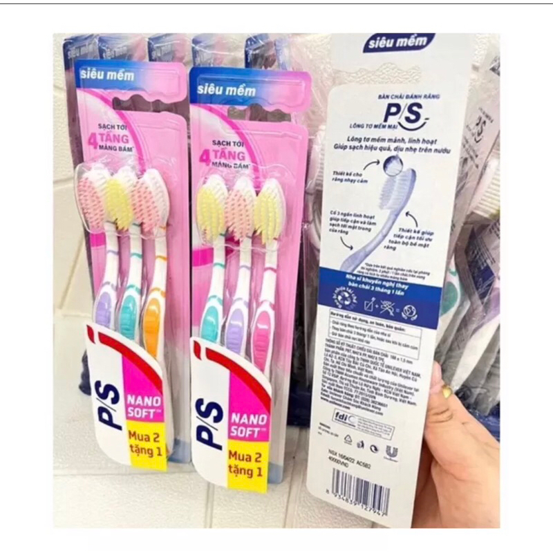 Bộ 3 bàn chải mua 2 tặng 1 p/s