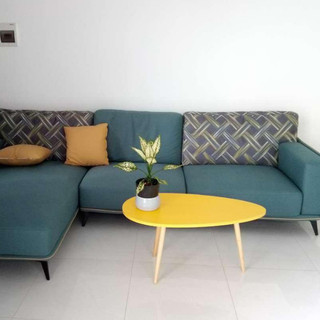 Bàn trà sofa hình trứng phong cách Bắc Âu màu vàng - GP55