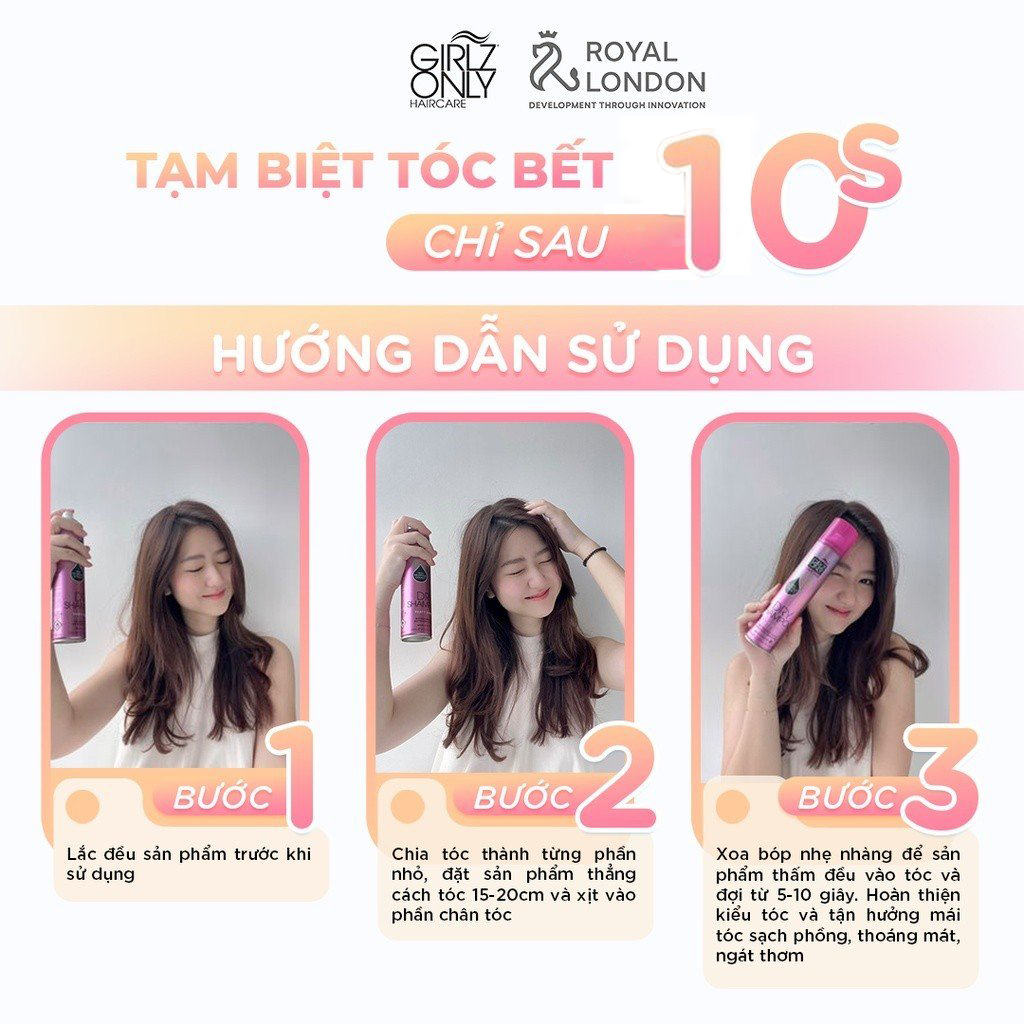 Combo 2 Dầu Gội Khô Dry Shampoo Girlz Only Dazzling Volume & For Brunette