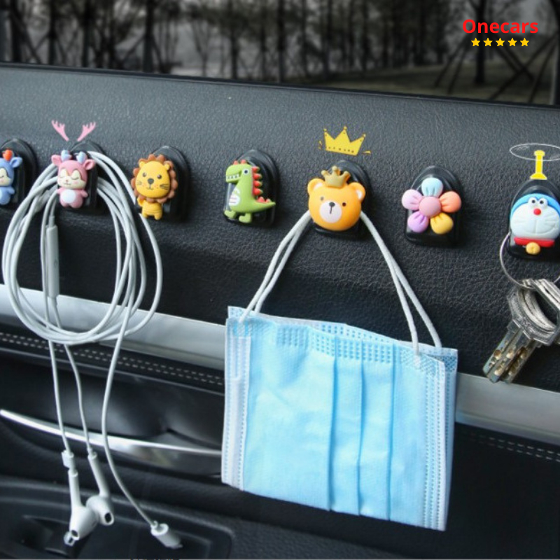 Móc treo đồ mini - đa năng trên xe hơi hoạt hình dễ thương