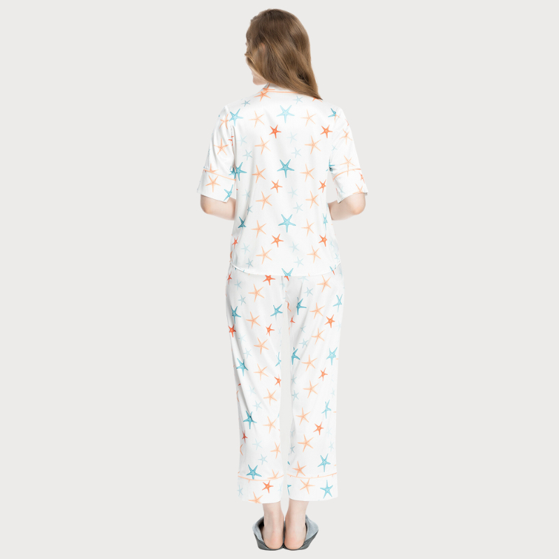 Bộ Pijama dài nữ VERA Satin in full tay ngắn  - 0486