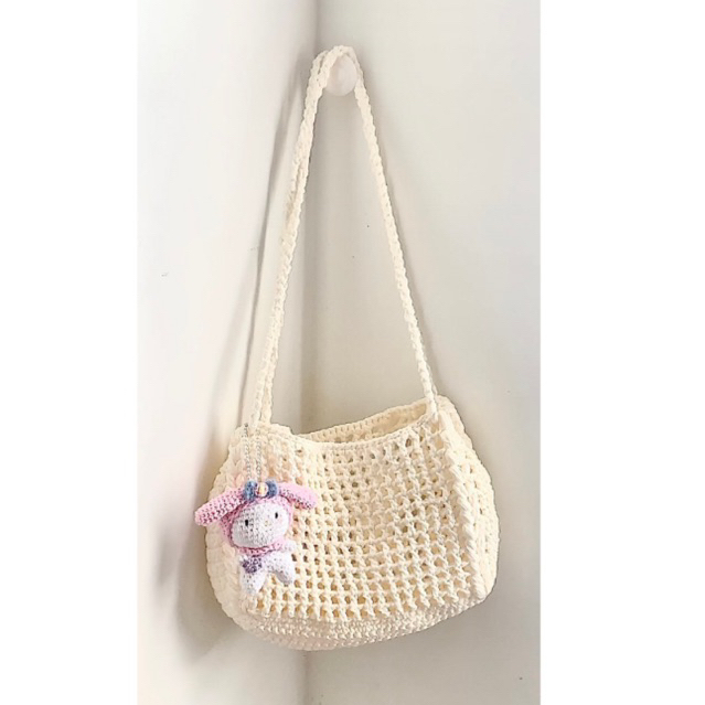 Túi tote đeo vai sợi cotton GND handmade