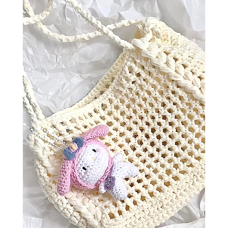 Túi tote đeo vai sợi cotton GND handmade