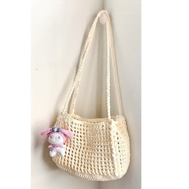 Túi tote đeo vai sợi cotton GND handmade