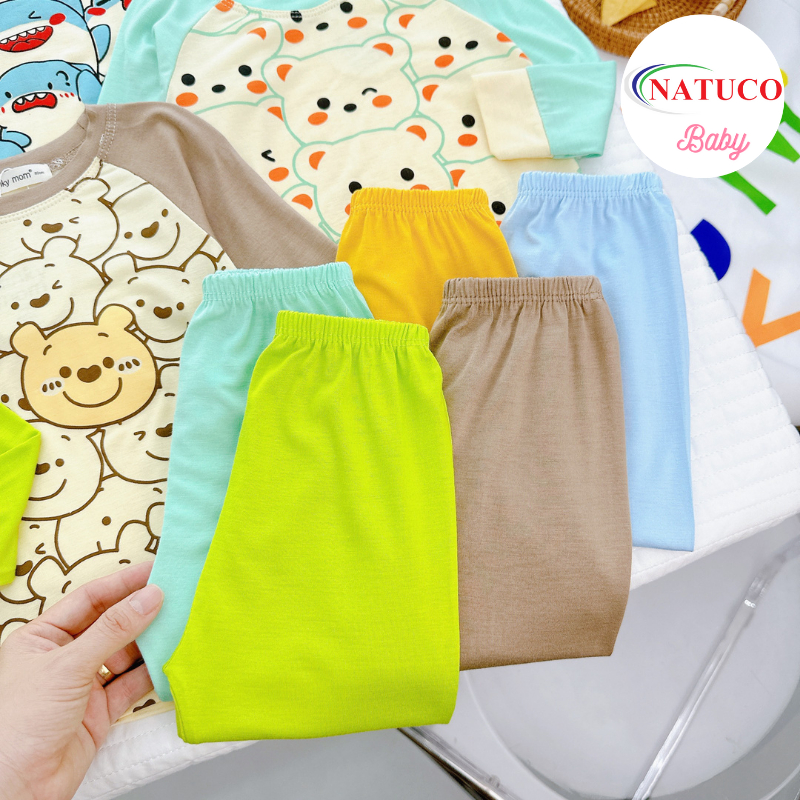 Bộ Quần Áo Trẻ Em Dài Tay Vải Thun Lạnh Hiệu Minky Mom Cho Bé Trai, Bé Gái 0- 8 Tuổi (8-27kg) Bé Cao 80-130cm - TD-IN103