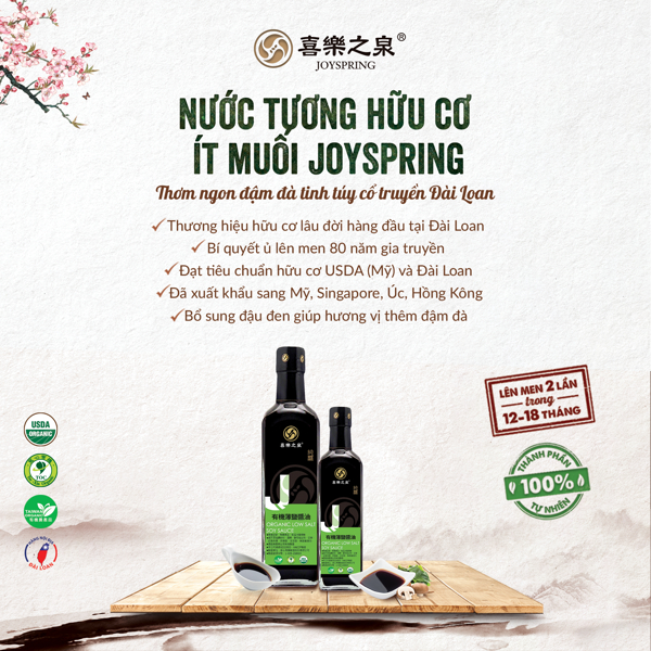 NƯỚC TƯƠNG HỮU CƠ ÍT MUỐI JoySpring
