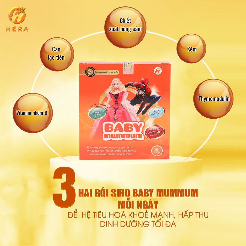 Siro Ăn Ngon cho bé Baby Plus Mumum Hera Chính Hãng Tăng Cân Tự Nhiên ăn ngon ngủ ngon hết biếng ăn tăng đề kháng