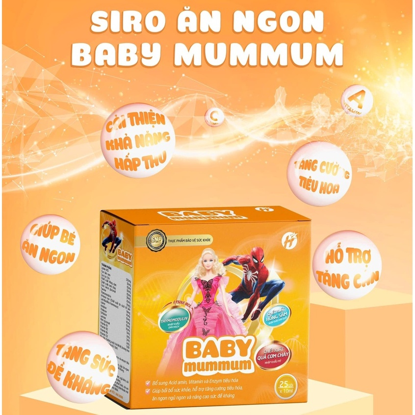 Siro Ăn Ngon cho bé Baby Plus Mumum Hera Chính Hãng Tăng Cân Tự Nhiên ăn ngon ngủ ngon hết biếng ăn tăng đề kháng