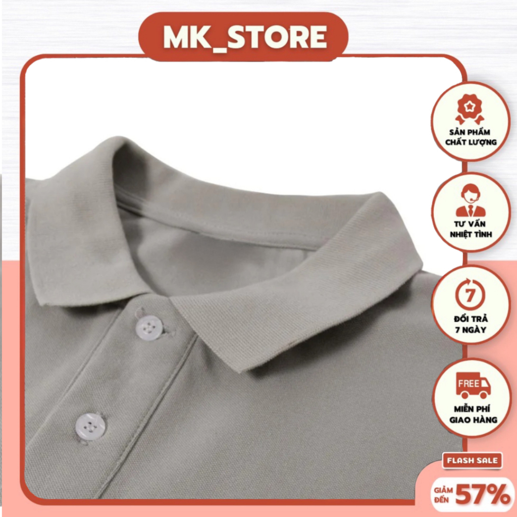 Áo Thun Polo Xám Nhạt ,Áo đồng phục cá sấu Co dãn 4 Chiều ,vải Cotton Poli Mịn,Mát,Không xù (P16)