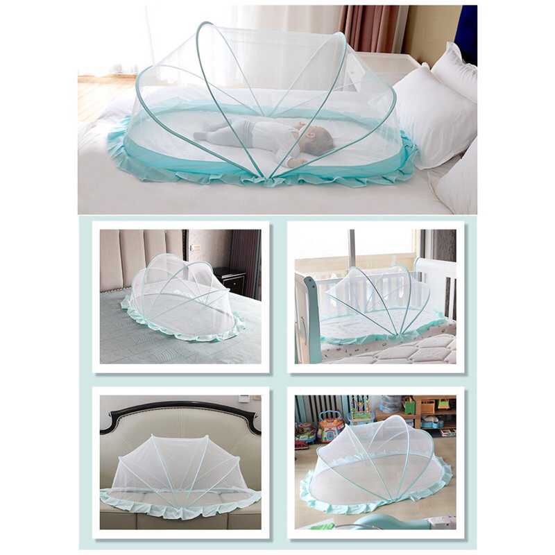 Màn chụp gấp gọn cao cấp cho trẻ sơ sinh- dày dặn- hàng loại 1(tặng KTHT)-mùng chụp cho bé chống muỗi, dùng cho giường v