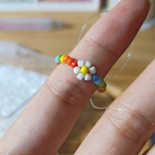 Nhẫn Nữ Hoa Hạt Cườm 2mm Co Giãn Nhiều Mẫu RF21