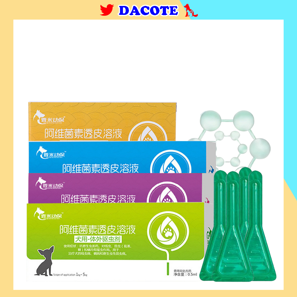 Thuốc nhỏ gáy trị ve rận bọ chét cho chó mèo thú cưng mọi lứa tuổi DACOTE