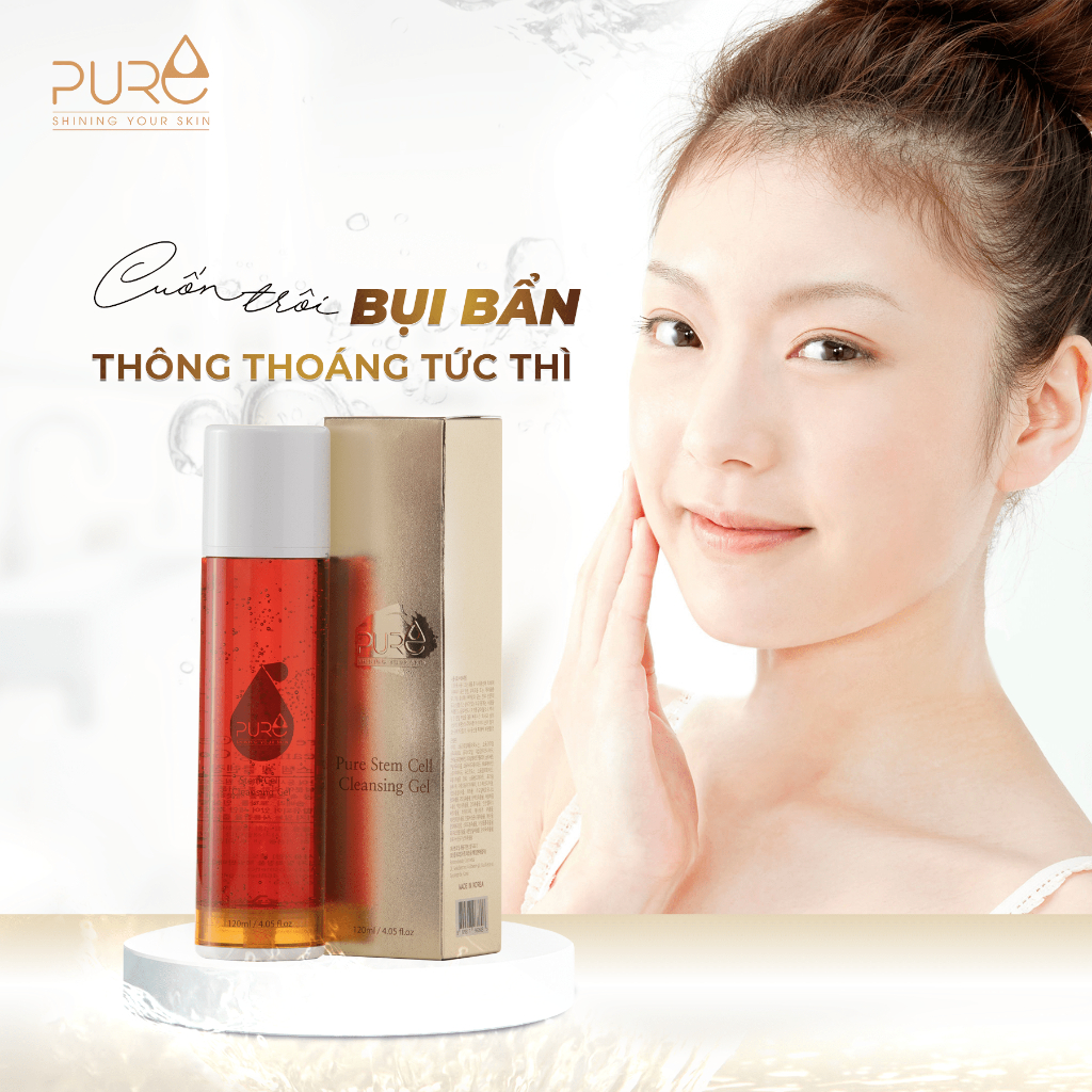 Gel Rửa Mặt Tế Bào Gốc Pure 120Ml Giúp Sạch Sâu Cấp Nước Tức Thời Cho Làn Da Ngay Khi Rửa Mặt