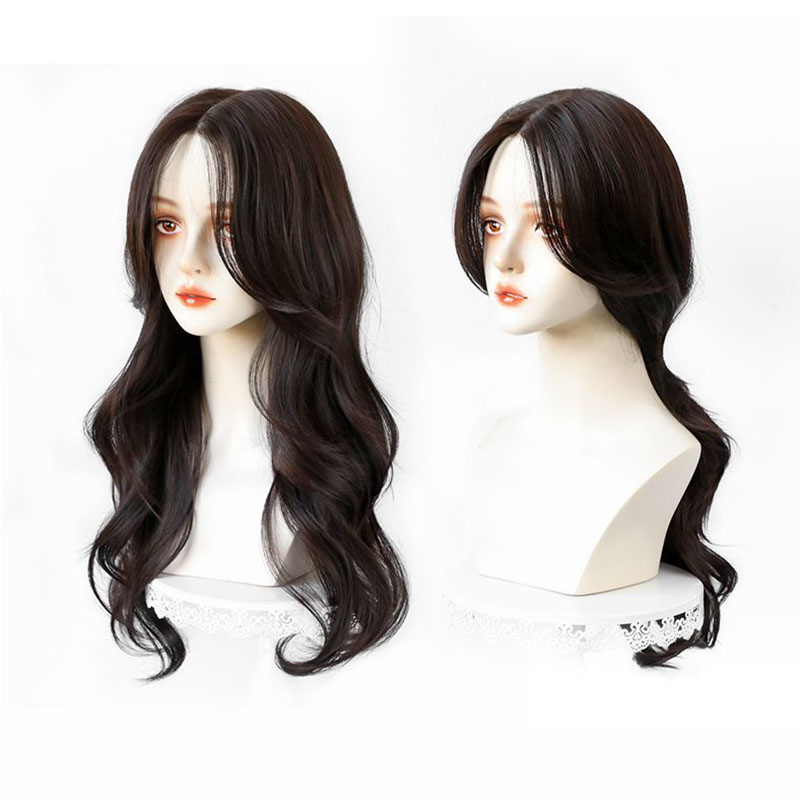 Tóc giả siêu da đầu xoăn dài mái bay Koty, tóc giả nguyên đầu siêu lưới không mái cho nữ TG100