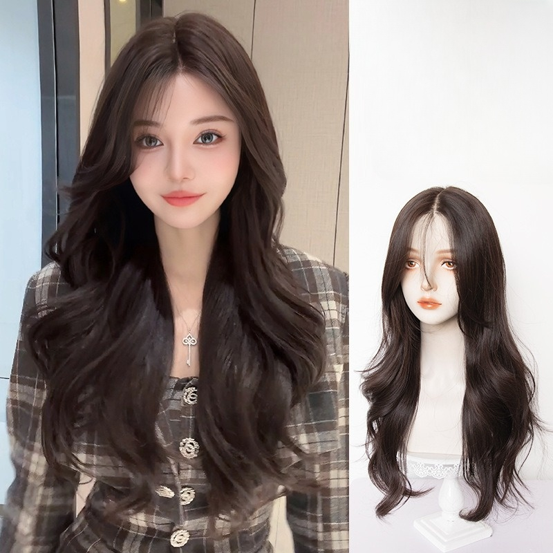 Tóc giả siêu da đầu xoăn dài mái bay Koty, tóc giả nguyên đầu siêu lưới không mái cho nữ TG100