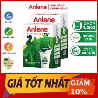 Combo 2 hộp sữa bột anlene gold 3x 1,2kg hương vani trên 40 tuổi