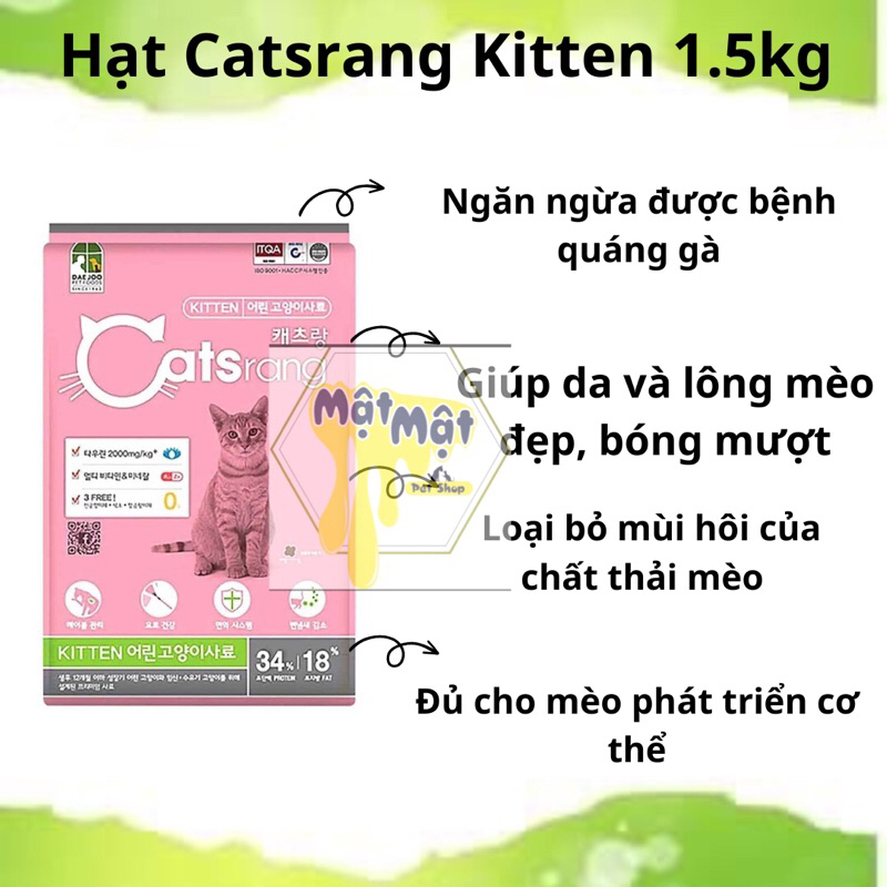 Thức ăn cho mèo con Catsrang Kitten 1,5kg