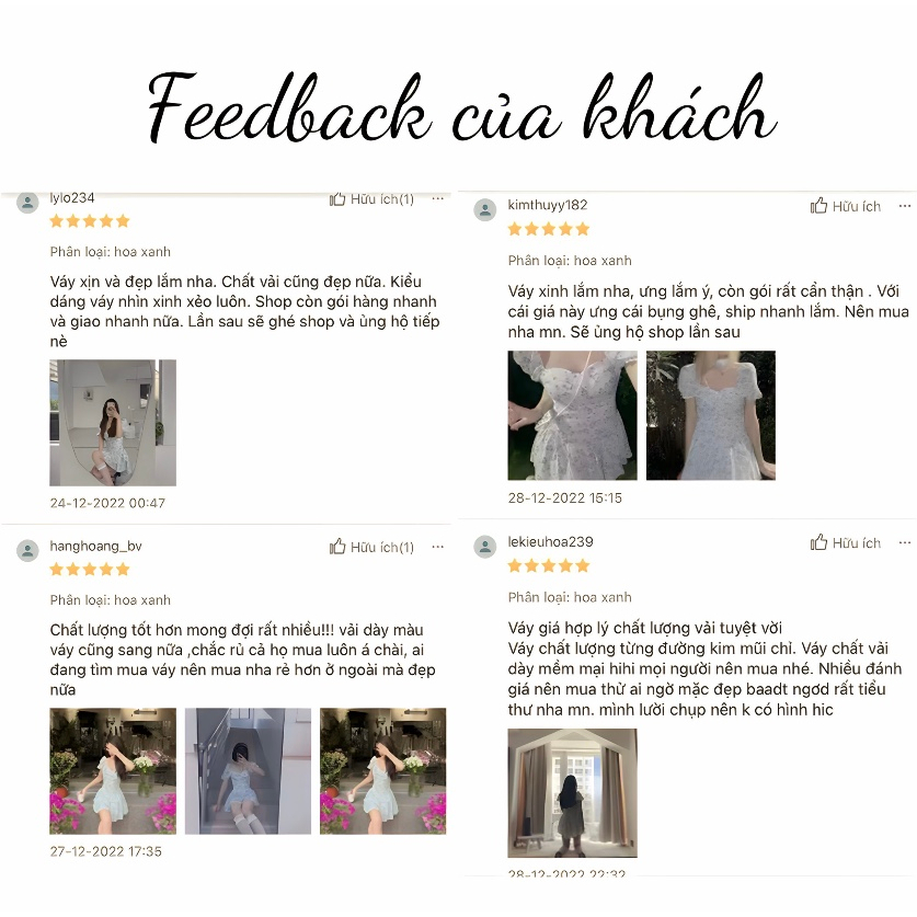 Váy Hoa Nhí Trắng Xanh Tay Phồng Xòe Đầm Ngắn Vải Co Dãn Trễ Vai Có Mút Ngực Hàng Quảng Châu Loại 1