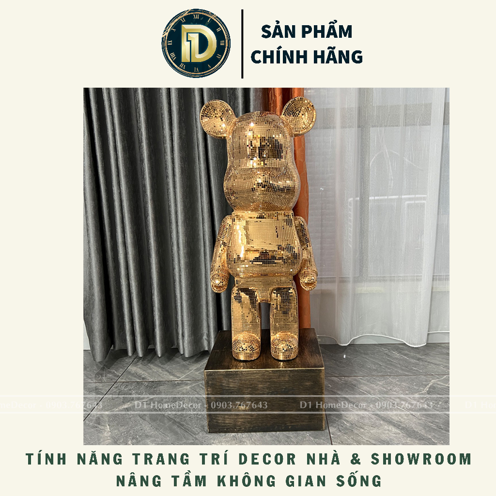 Tượng Gấu Bearbrick Bling Decor - Size 80 cm - Trang Trí Nhà Cửa - Nhập khẩu  D1 home