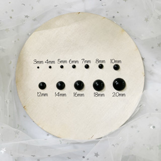Gói 10gram hạt mắt nhựa tròn đen trang trí búp bê, thú nhồi bông