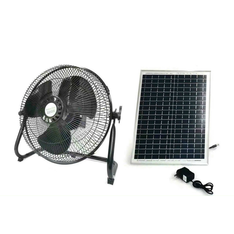 Quạt Tích Điện Năng Lượng Mặt Trời Solar Fan Có Pin Trâu Chạy 10-12 Giờ Liên Tục Cánh Nhôm Siêu Mát