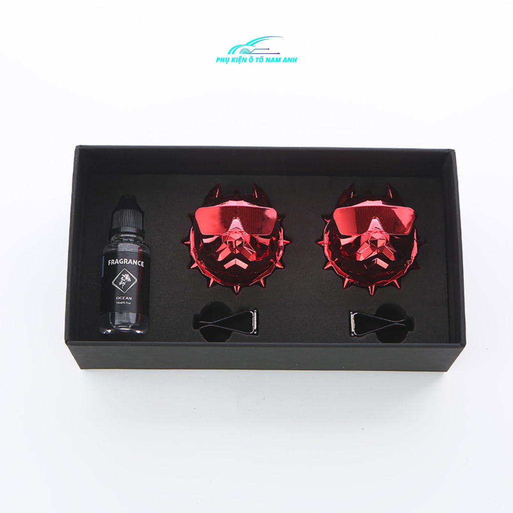 Nước hoa ô tô,gài cửa gió điều hòa hình đầu chó pitbull set 2 sản phẩm hương thơm thanh mát