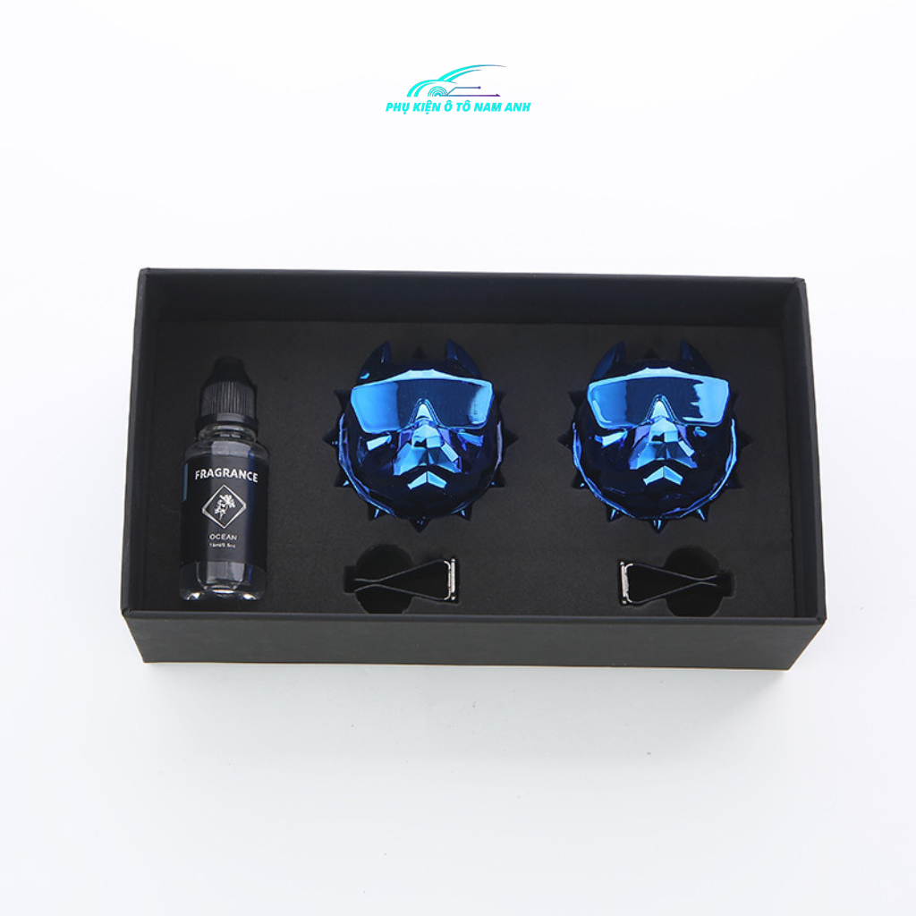 Nước hoa ô tô,gài cửa gió điều hòa hình đầu chó pitbull set 2 sản phẩm hương thơm thanh mát