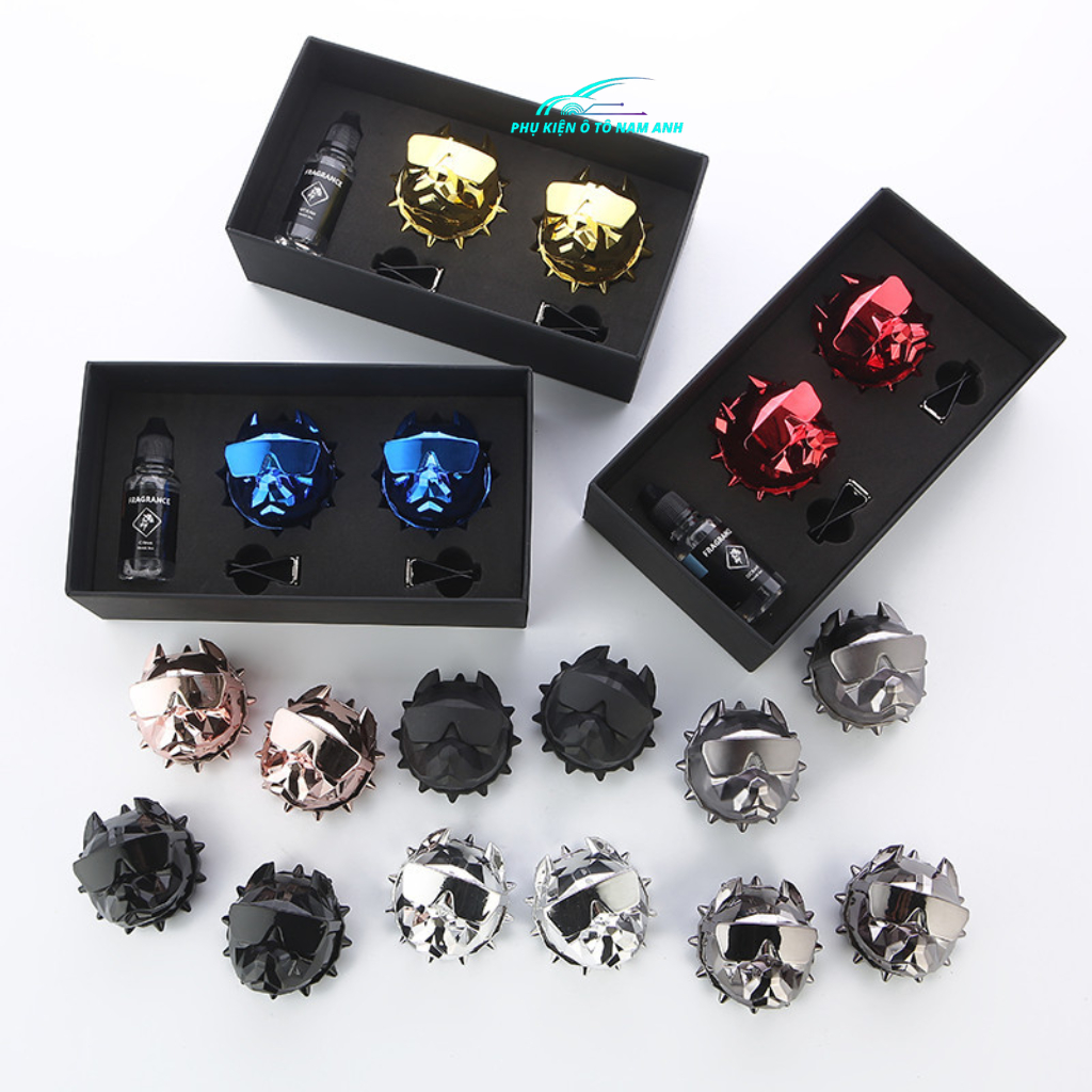 Nước hoa ô tô,gài cửa gió điều hòa hình đầu chó pitbull set 2 sản phẩm hương thơm thanh mát