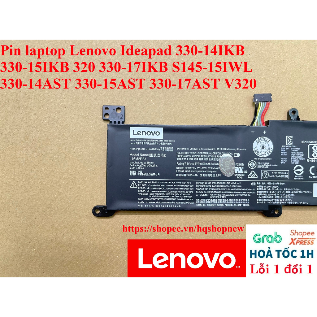 Pin laptop Lenovo Ideapad 330-14IKB 330-15IKB 320 330-17IKB S145-15IWL 330-14AST 330-15AST 330-17AST V320
