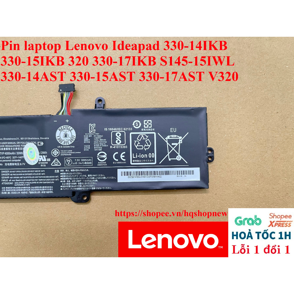 Pin laptop Lenovo Ideapad 330-14IKB 330-15IKB 320 330-17IKB S145-15IWL 330-14AST 330-15AST 330-17AST V320