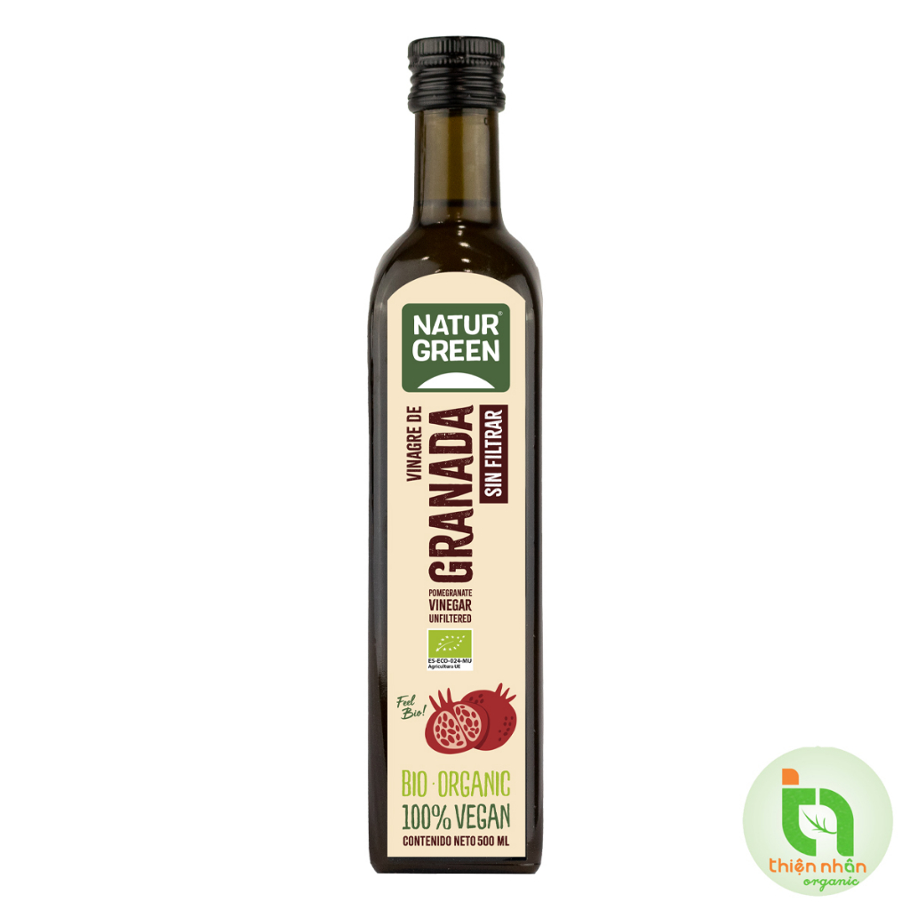 Giấm lựu hữu cơ Natur Green 500ml Vinagre De Granada Sin Filtrar Bio